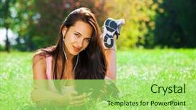  Presentation with beautiful green - PPT layouts having grass and listens to music background and a mint green colored foreground