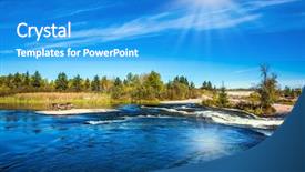  Presentation with heritage tourism - Colorful slide deck enhanced with grass and pale northern sun backdrop and a teal colored foreground