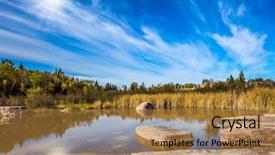  Presentation with world tourism - Slides with grass and pale northern sun background and a  colored foreground