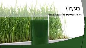  Presentation with not healthy drink - Slide deck featuring grass and shot of healthy background and a  colored foreground