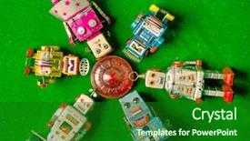  Presentation with ufo - PPT theme enhanced with grass around a toy ufo background and a forest green colored foreground