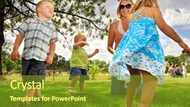  Presentation with family playing board game - Amazing presentation having grass at a horse farm backdrop and a tawny brown colored foreground