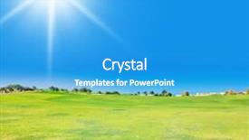  Presentation with course - PPT theme enhanced with grass course sun is shining background and a teal colored foreground