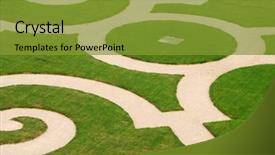  Presentation with versailles - Audience pleasing theme consisting of grass cutting - beautiful curved lawn at versailles backdrop and a gold colored foreground