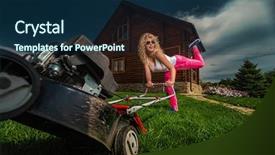  Presentation with country - PPT theme having 3d illustration of guinea with embedded flag on political globe 3d render background and a light gray colored foreground