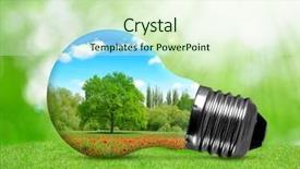  Presentation with eco - Beautiful PPT theme featuring grass environment or energy backdrop and a soft green colored foreground