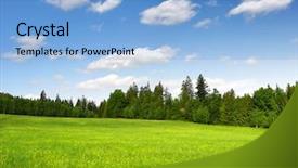  Presentation with czech republic - Colorful slides enhanced with grass field - spring landscape in the national backdrop and a light blue colored foreground