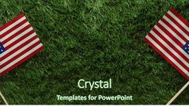  Presentation with veteran - Amazing slide deck having grass for memorial day backdrop and a tawny brown colored foreground