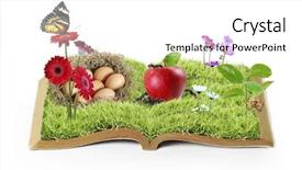 Presentation with growing - PPT layouts enhanced with grass growing from a book background and a white colored foreground