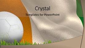  Presentation with growing - Theme with grass growing outdoors against ivory background and a coral colored foreground