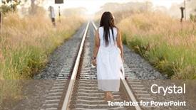  Presentation with walking young wild jaguar - Beautiful PPT layouts featuring grass in a white dress backdrop and a coral colored foreground