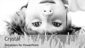  Presentation with white green - Presentation theme having grass in spring park black background and a  colored foreground