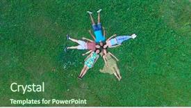  Presentation with grass - Presentation theme with grass in star formation background and a ocean colored foreground