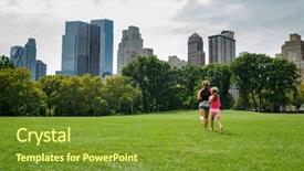  Presentation with daughter mother - Theme with grass in the park background and a tawny brown colored foreground