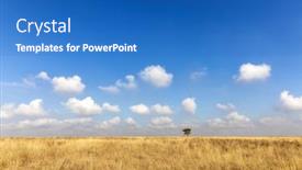  Presentation with blue sky - Presentation theme enhanced with grass-landscape-of-nairobi-national background and a teal colored foreground