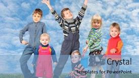  Presentation with grass meadow friendship youth - Theme having grass meadow and sky collage background and a  colored foreground