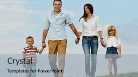  Presentation with green life - Presentation design consisting of grass meadow having happy life background and a light blue colored foreground