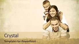  Presentation with green life - Amazing presentation design having grass meadow having happy life backdrop and a yellow colored foreground