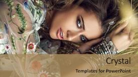  Presentation with hippie - Slide deck enhanced with grass modern boho style beauty background and a coral colored foreground