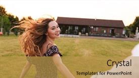  Presentation with green house - PPT layouts consisting of grass near restaurant or country background and a gold colored foreground