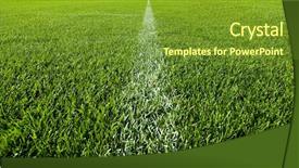  Presentation with soccer field - Cool new slide set with grass of a soccer field backdrop and a tawny brown colored foreground