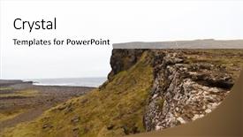  Presentation with coast line - Cool new slides with grass on iceland reykjanes peninsula backdrop and a  colored foreground