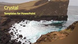  Presentation with coast line - Colorful slides enhanced with grass on iceland reykjanes peninsula backdrop and a  colored foreground