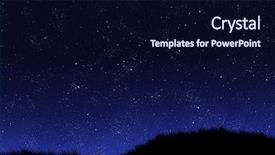  Presentation with starry night - Presentation theme with grass on night sky background and a wine colored foreground