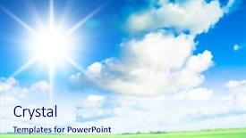  Presentation with rural - PPT theme featuring grass outdoor rural landscape background and a sky blue colored foreground