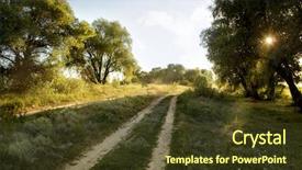  Presentation with dirt - Slide deck with grass path - field and dirt road background and a tawny brown colored foreground