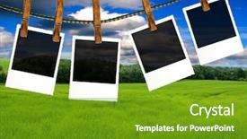  Presentation with metal frames frame and steel - Audience pleasing presentation theme consisting of grass path - photo frames with nature background backdrop and a tawny brown colored foreground