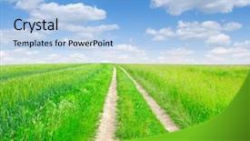  Presentation with law blue sky scales of justice - PPT theme having grass path - road in field and blue background and a  colored foreground