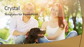  Presentation with beautiful-nature - Presentation featuring grass picnic dog - young couple with labrador having background and a  colored foreground
