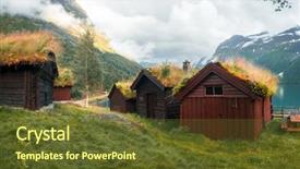  Presentation with old traditional romanian folk costumes - Theme enhanced with grass roofs near lovatnet lake background and a tawny brown colored foreground