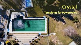  Presentation with swimming pool - Beautiful presentation theme featuring grass tan water - aerial view of a completely backdrop and a tawny brown colored foreground