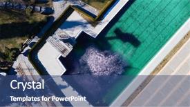  Presentation with tan - Presentation featuring grass tan water - aerial view of a completely background and a ocean colored foreground