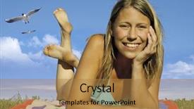  Presentation with preteen girls bikini - Colorful presentation theme enhanced with grass tan water - beautiful woman with bikini lying backdrop and a  colored foreground