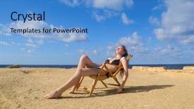  Presentation with complete - Beautiful slides featuring grass tan water - complete relax at the seaside backdrop and a  colored foreground