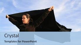  Presentation with garden - PPT layouts consisting of grass tan water - fashion girl in the garden background and a  colored foreground