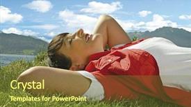  Presentation with sun - Slides consisting of grass tan water - girl enjoying the sun background and a  colored foreground