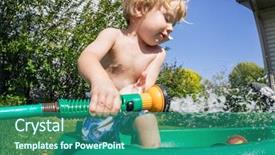  Presentation with happy trails - Beautiful presentation featuring grass tan water - happy toddler boy playing backdrop and a  colored foreground