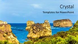  Presentation with tourism australia - Colorful slide set enhanced with grass the great ocean backdrop and a light blue colored foreground