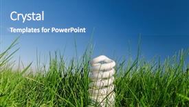  Presentation with green energy - Cool new slide set with grass under deep blue sky backdrop and a teal colored foreground