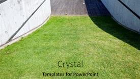  Presentation with differents between crepe and pancake - Colorful PPT theme enhanced with grass-verge-between-two-brick backdrop and a yellow colored foreground