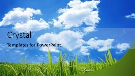  Presentation with rice field - Amazing slides having grass with beautiful cloudscape background backdrop and a  colored foreground