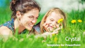  Presentation with blue and yellow green - Audience pleasing slide deck consisting of grass with blooming yellow dandellion backdrop and a shamrock green colored foreground