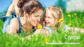  Presentation with interior design yellow and green - Cool new PPT layouts with grass with blooming yellow dandellion backdrop and a seafoam green colored foreground