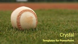  Presentation with baseball field - Colorful presentation design enhanced with grass with the field backdrop and a tawny brown colored foreground