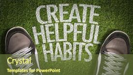  Presentation with sneakers - Amazing PPT layouts having grass with the text create backdrop and a tawny brown colored foreground