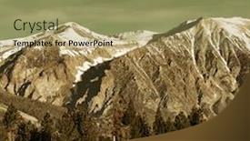  Presentation with yosemite - Presentation having grassland-and-snow-mountain background and a coral colored foreground